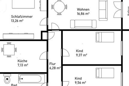 Wohnung Nürnberg Herrnhütte - 4 Zimmer, 69 m&sup2;, 310.000&euro; | Angebot:26612005