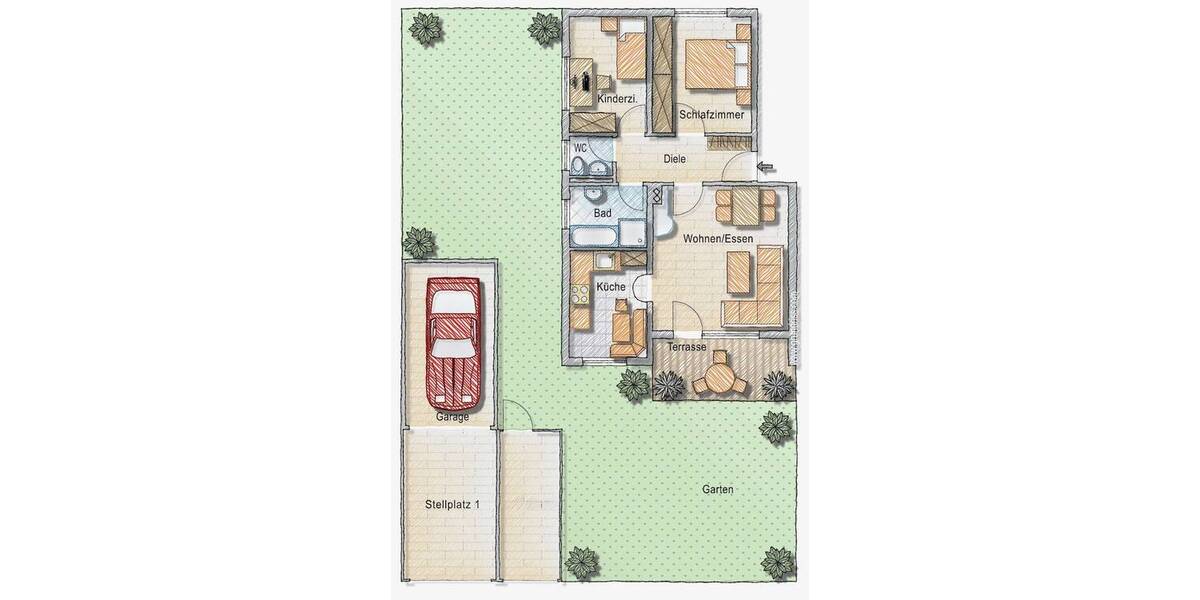 Terrassenwohnung Fürth Burgfarrnbach - 3 Zimmer, 80 m&sup2;, 379.000&euro; | Angebot:26596575