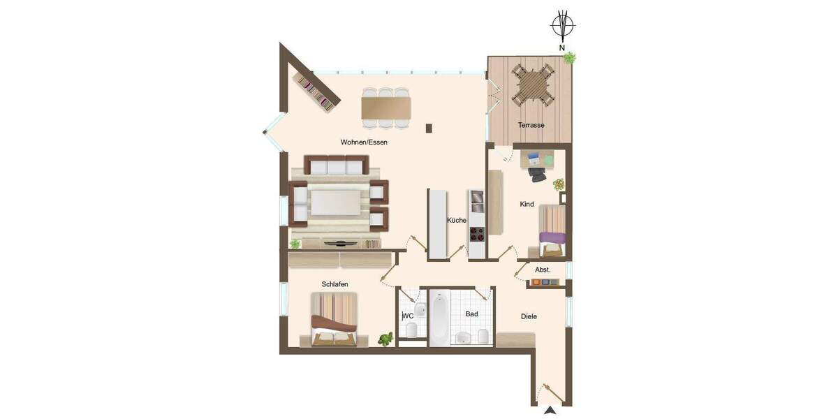 Etagenwohnung Langenzenn - 3 Zimmer, 101 m&sup2;, 265.000&euro; | Angebot:25685977