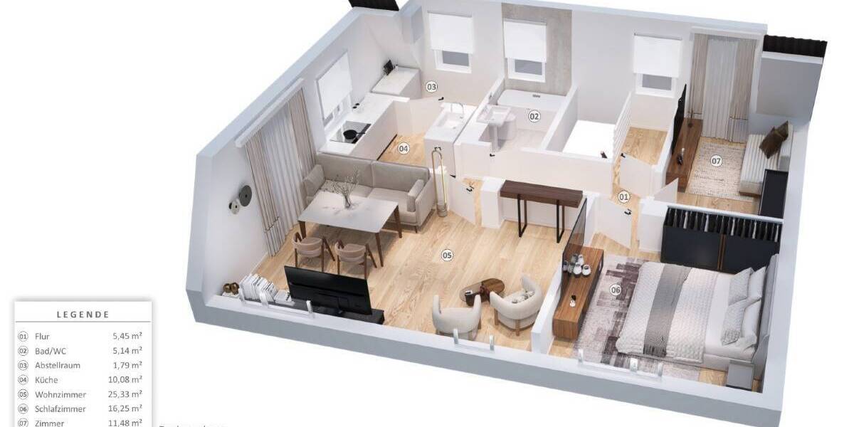 Etagenwohnung Stein - 3 Zimmer, 75 m&sup2;, 219.000&euro; | Angebot:26672624