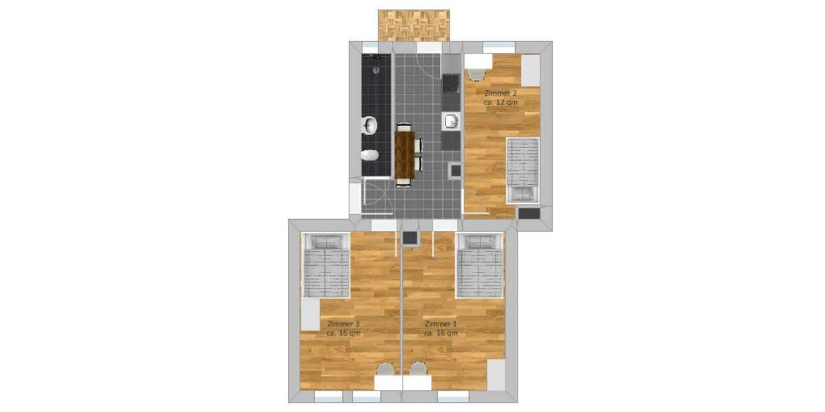 Etagenwohnung Nürnberg Gostenhof - 3 Zimmer, 16 m&sup2;, 380&euro; | Angebot:26645080
