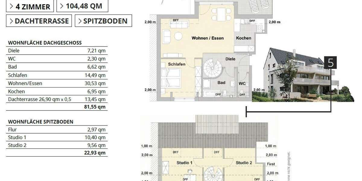 Etagenwohnung Nürnberg Eibach - 4 Zimmer, 104 m&sup2;, 659.500&euro; | Angebot:23037054