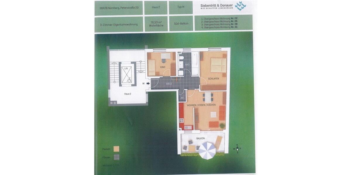 Etagenwohnung Nürnberg Gleißhammer - 3.5 Zimmer, 77 m&sup2;, 419.000&euro; | Angebot:27007970