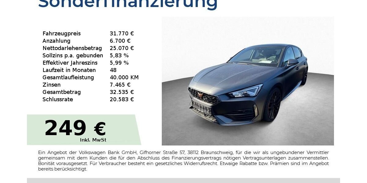 Cupra Leon 10.200 km 31.770 &euro; Schwabach 91126