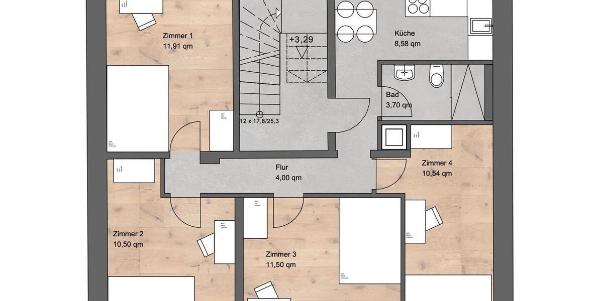 Etagenwohnung Nürnberg Gleißhammer - 4 Zimmer, 12 m&sup2;, 400&euro; | Angebot:26630839