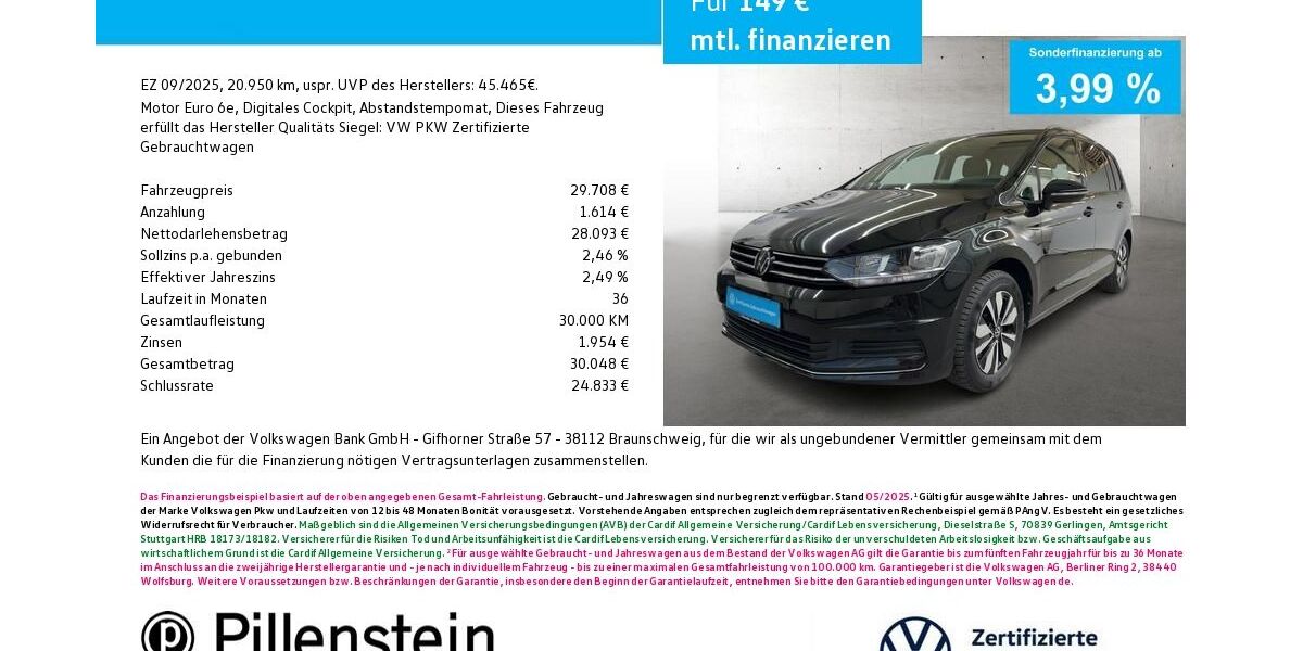 VW Touran 20.950 km 29.708 &euro; Neustadt/Aisch 91413