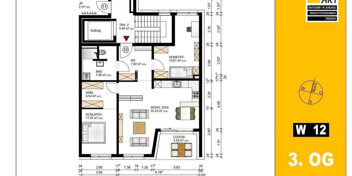 Etagenwohnung Fürth Südstadt - 3 Zimmer, 85 m&sup2;, 584.000&euro; | Angebot:25910783