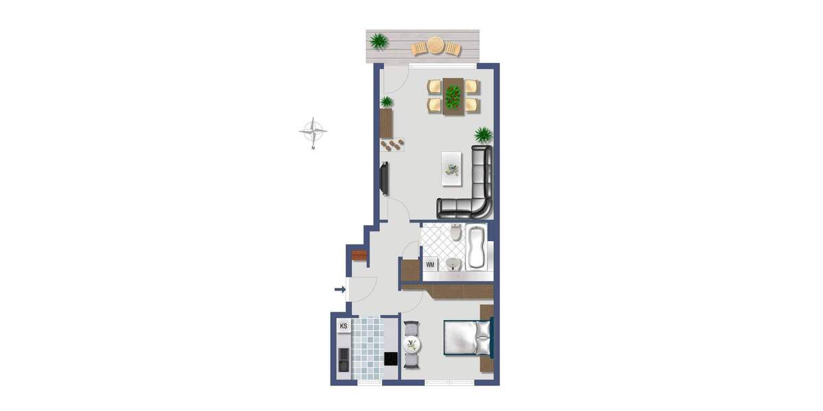 Etagenwohnung Nürnberg St Johannis - 2 Zimmer, 60 m&sup2;, 1.290&euro; | Angebot:25732015