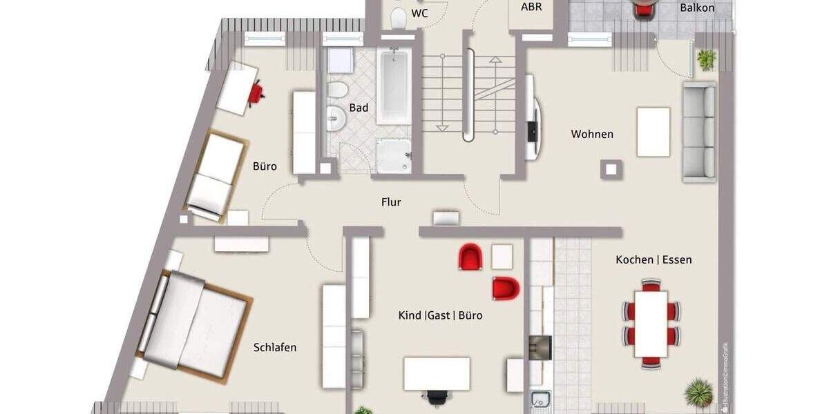 Etagenwohnung Zirndorf - 4 Zimmer, 120 m&sup2;, 399.000&euro; | Angebot:25671026