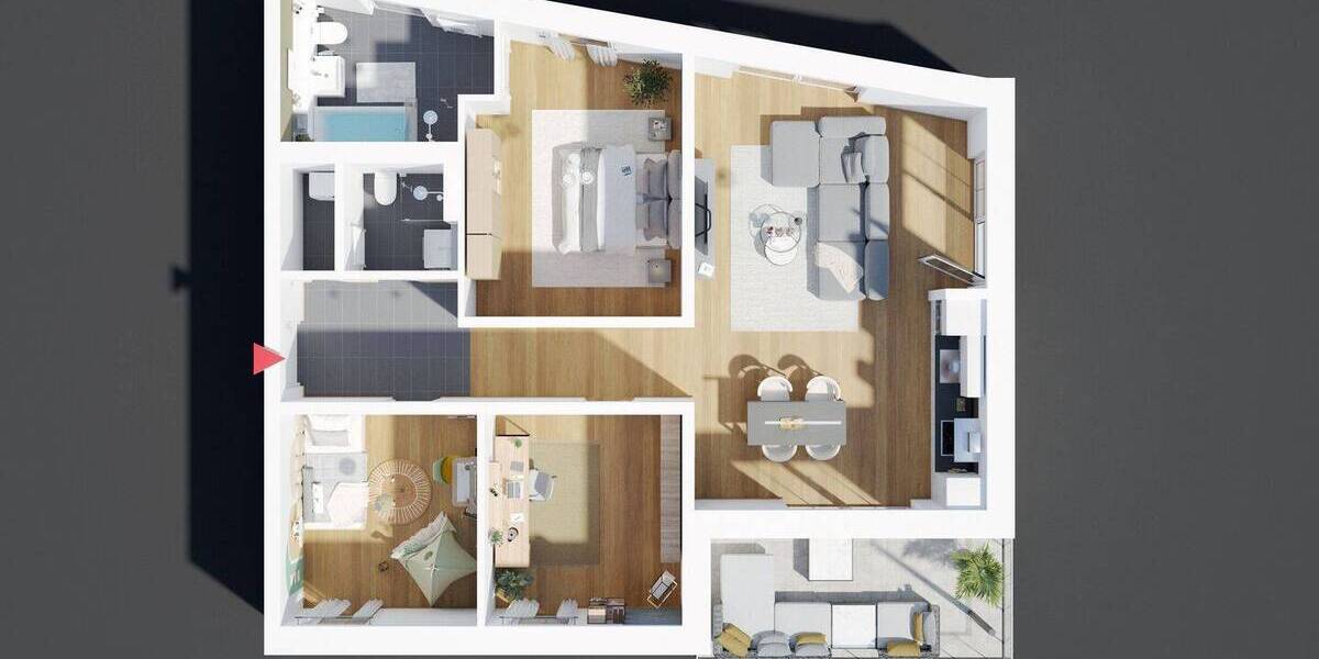 Terrassenwohnung Nürnberg Großreuth h d Veste - 4 Zimmer, 102 m&sup2;, 899.850&euro; | Angebot:25985116