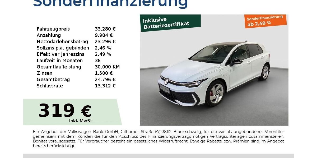 VW Golf 13.991 km 33.280 &euro; Fürth 90763