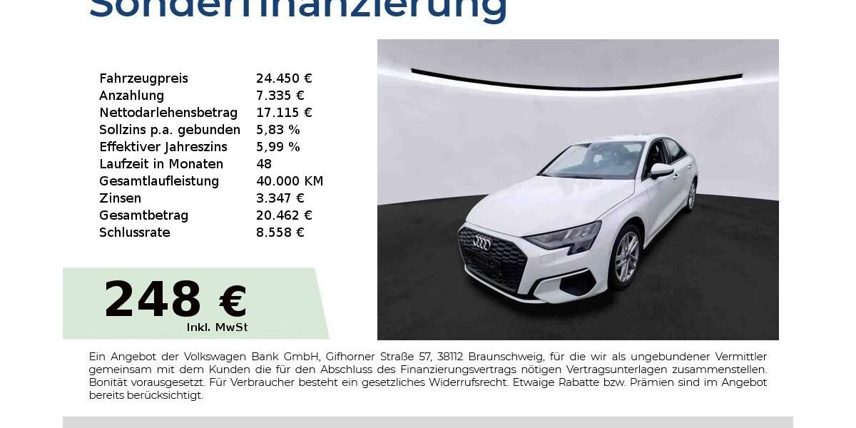 Audi A3 57.950 km 24.450 &euro; Nürnberg 90431