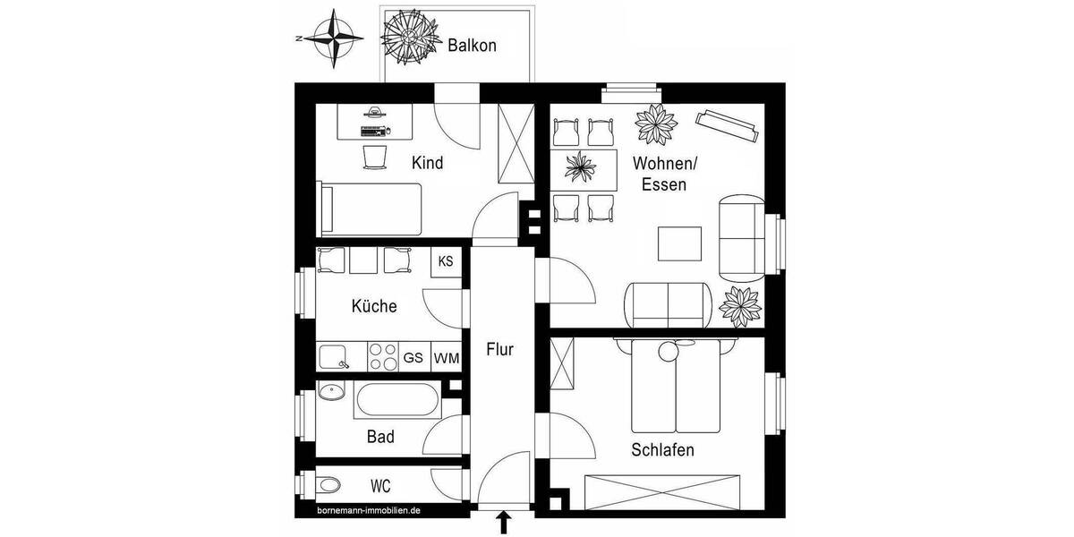 Etagenwohnung Nürnberg Gärten h d Veste - 3 Zimmer, 68 m&sup2;, 860&euro; | Angebot:26641143