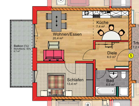 Etagenwohnung Schnaittach - 2 Zimmer, 57 m&sup2;, 254.900&euro; | Angebot:25698496