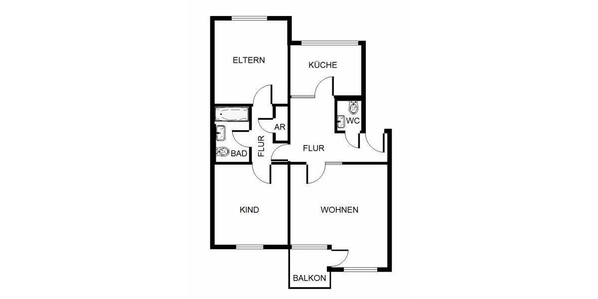 Etagenwohnung Nürnberg Gärten hinter der Veste - 3 Zimmer, 76 m&sup2;, 1.054&euro; | Angebot:25760329