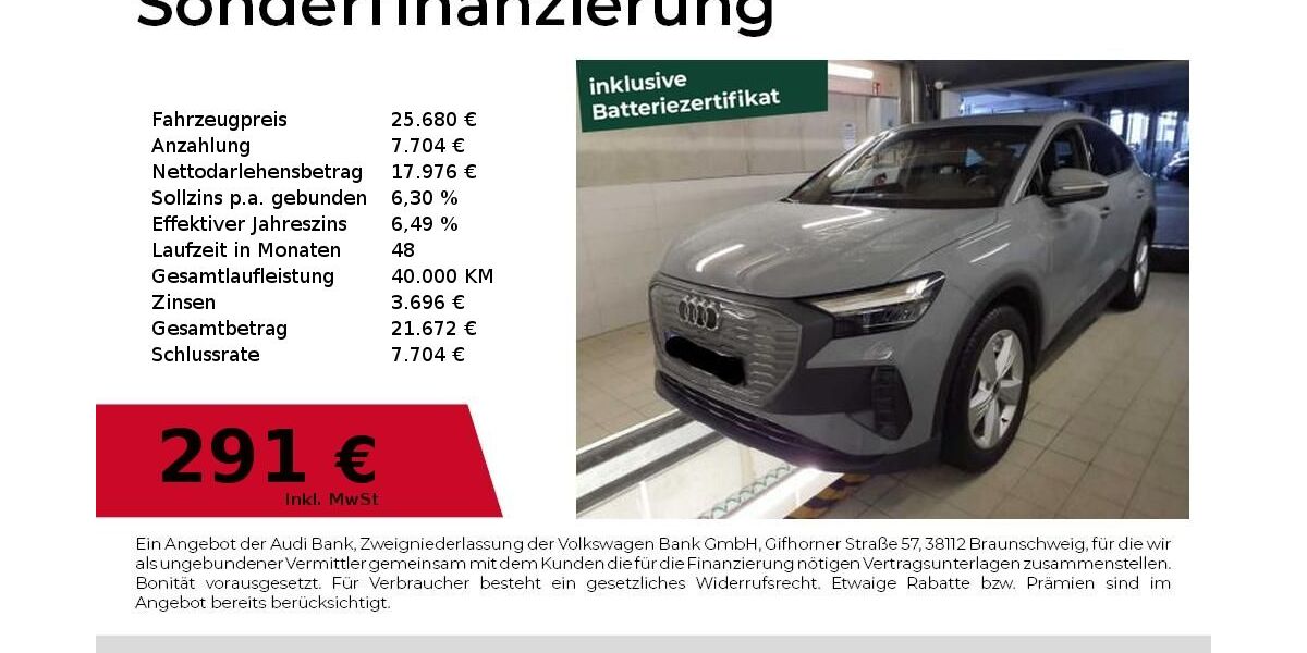 Audi Q4 e-tron 38.700 km 25.680 &euro; Höchstadt an der Aisch 91315