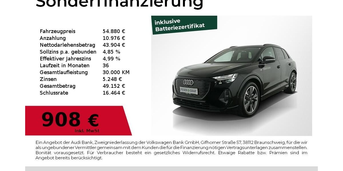 Audi Q4 e-tron 4.990 km 54.440 &euro; Nürnberg 90441