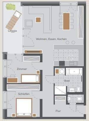 Etagenwohnung Nürnberg Langwasser - 3 Zimmer, 94 m&sup2;, 1.457&euro; | Angebot:25682814