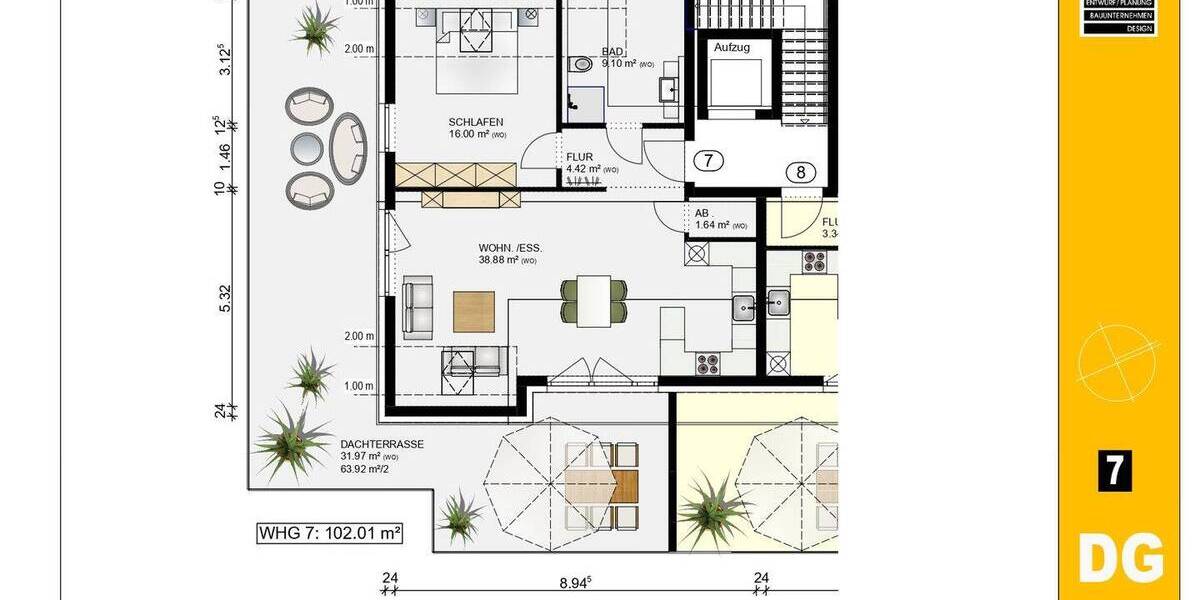 Etagenwohnung Nürnberg Großgründlach - 2 Zimmer, 102 m&sup2;, 698.000&euro; | Angebot:26016372