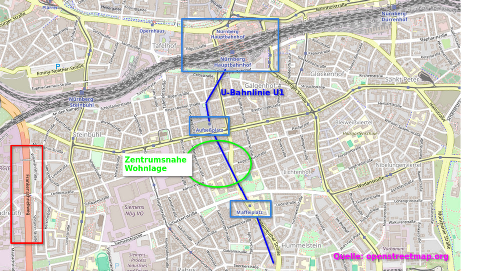 Etagenwohnung Nürnberg Rabus - 2.5 Zimmer, 62 m&sup2;, 725&euro; | Angebot:25931466
