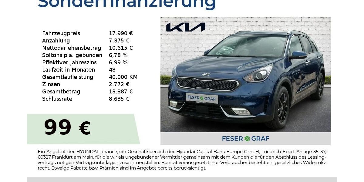 Kia Niro 39.412 km 17.990 &euro; Roth 91154