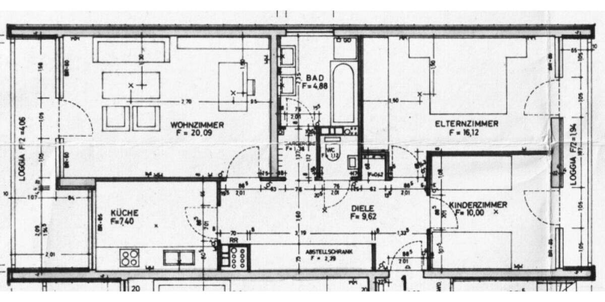 Etagenwohnung Nürnberg Langwasser - 3 Zimmer, 79 m&sup2;, 350.000&euro; | Angebot:25958616