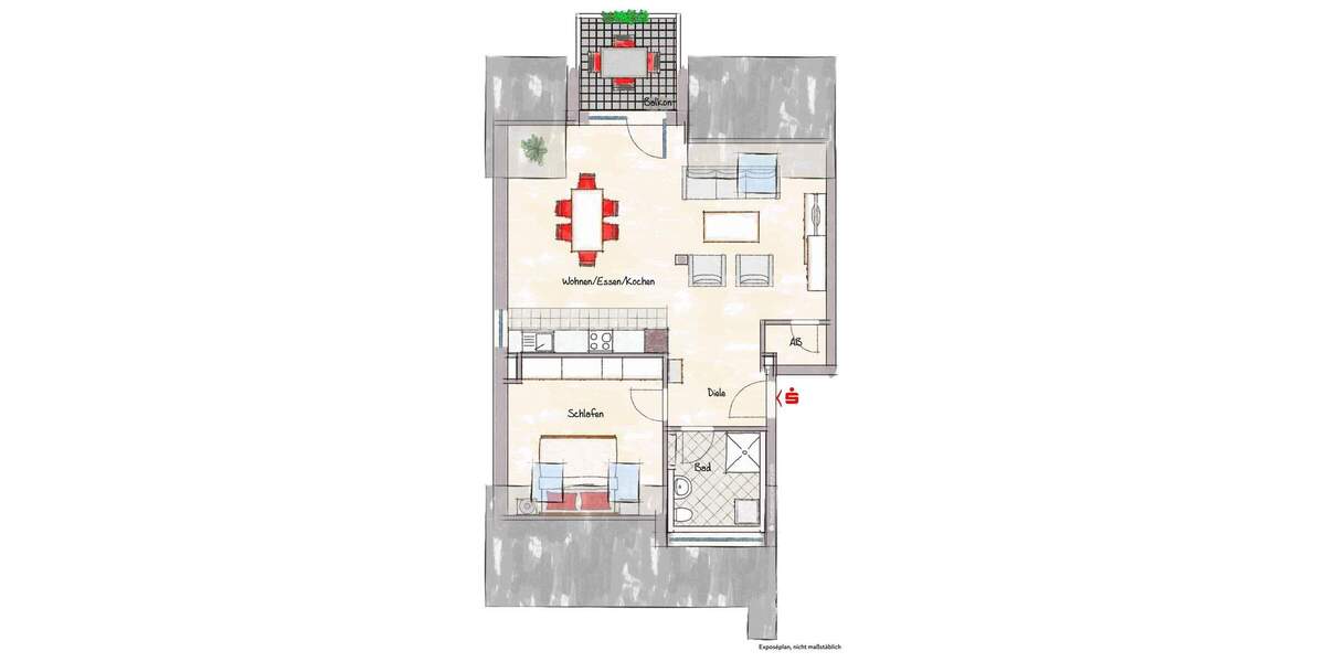 Etagenwohnung Erlangen Dechsendorf - 2 Zimmer, 64 m&sup2;, 395.000&euro; | Angebot:25671219