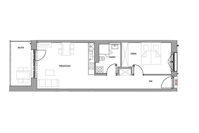 Etagenwohnung Nürnberg Schweinau - 2 Zimmer, 54 m&sup2;, 1.143&euro; | Angebot:25734915