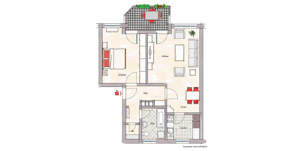 Etagenwohnung Erlangen Innenstadt - 2 Zimmer, 63 m&sup2;, 270.000&euro; | Angebot:25671212
