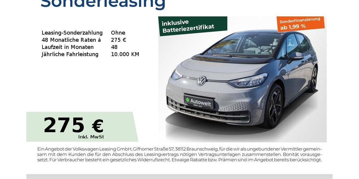 VW ID.3 50.550 km 19.640 &euro; Forchheim 91301