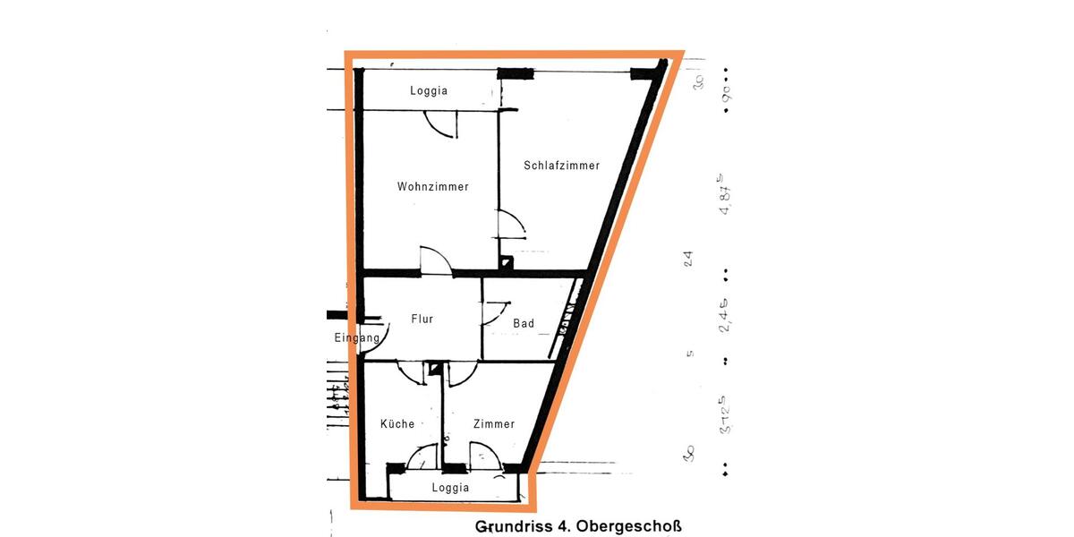 Etagenwohnung Nürnberg Gärten bei Wöhrd - 3 Zimmer, 72 m&sup2;, 1.110&euro; | Angebot:24252098