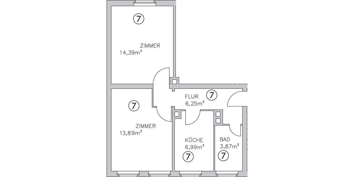 Etagenwohnung Nürnberg Wöhrd - 2 Zimmer, 45 m&sup2;, 950&euro; | Angebot:26672935