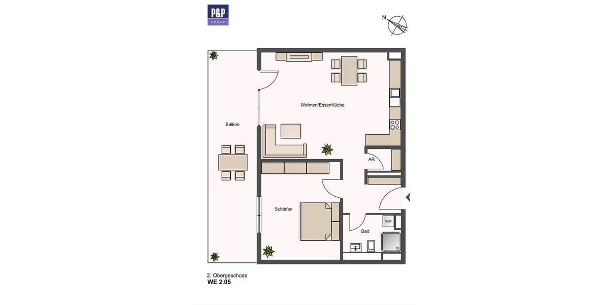 Etagenwohnung Fürth Innenstadt - 2 Zimmer, 65 m&sup2;, 1.121&euro; | Angebot:26791197