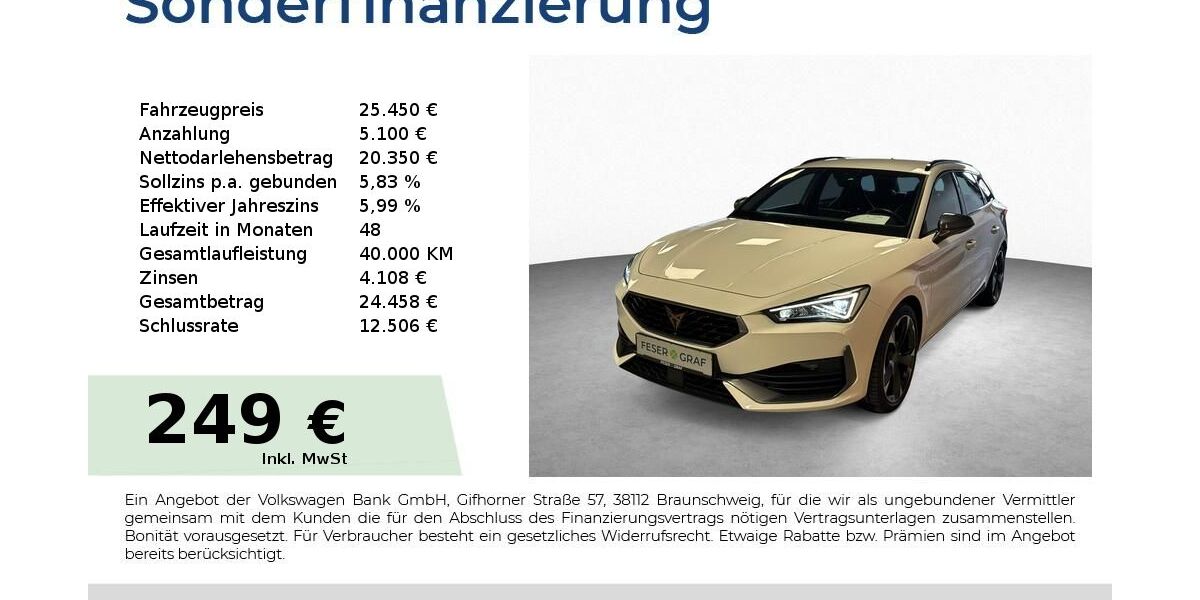 Cupra Leon 45.100 km 25.450 &euro; Schwabach 91126