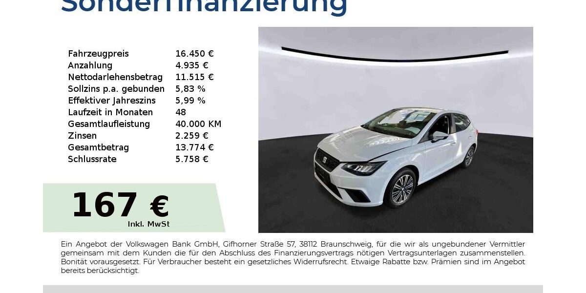 Seat Ibiza 35.250 km 16.450 &euro; Nürnberg 90431