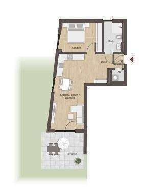 Etagenwohnung Nürnberg Laufamholz - 2 Zimmer, 62 m&sup2;, 502.400&euro; | Angebot:25864498