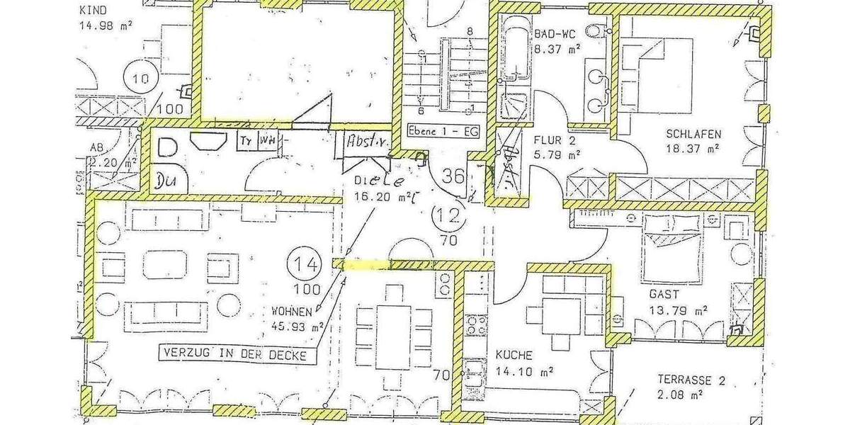 Etagenwohnung Nürnberg Gaismannshof - 4 Zimmer, 145 m&sup2;, 1.950&euro; | Angebot:26644405