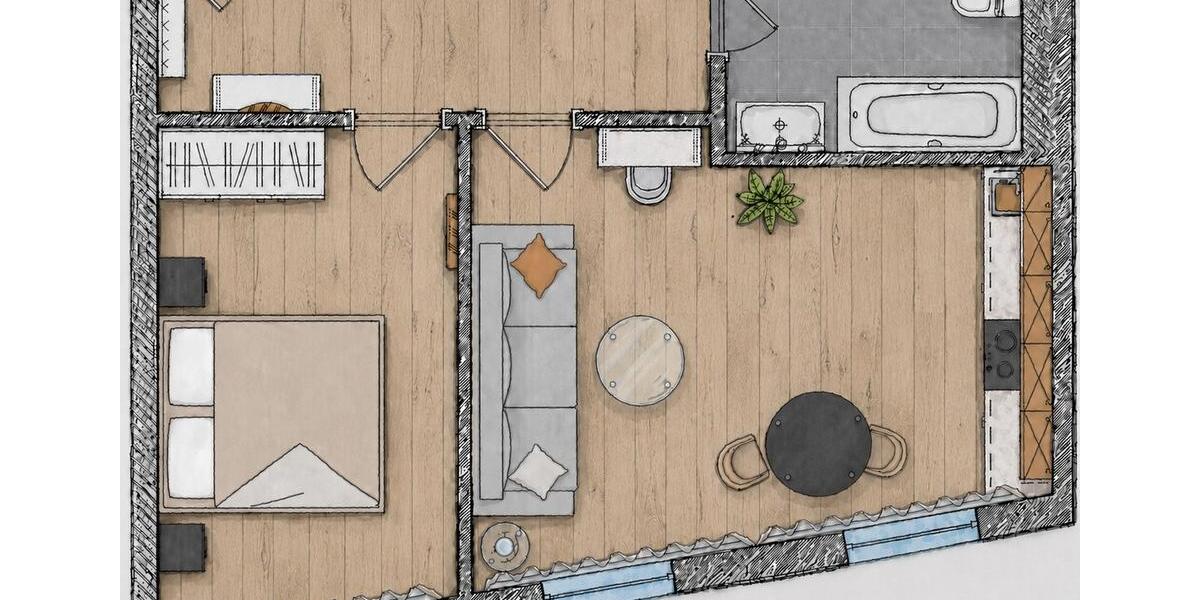 Etagenwohnung Nürnberg Kleinweidenmühle - 2 Zimmer, 45 m&sup2;, 960&euro; | Angebot:26517887