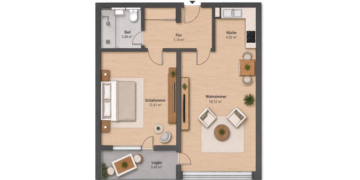 Erdgeschoßwohnung Nürnberg Altstadt, St. Lorenz - 2 Zimmer, 47 m&sup2;, 235.000&euro; | Angebot:27226180