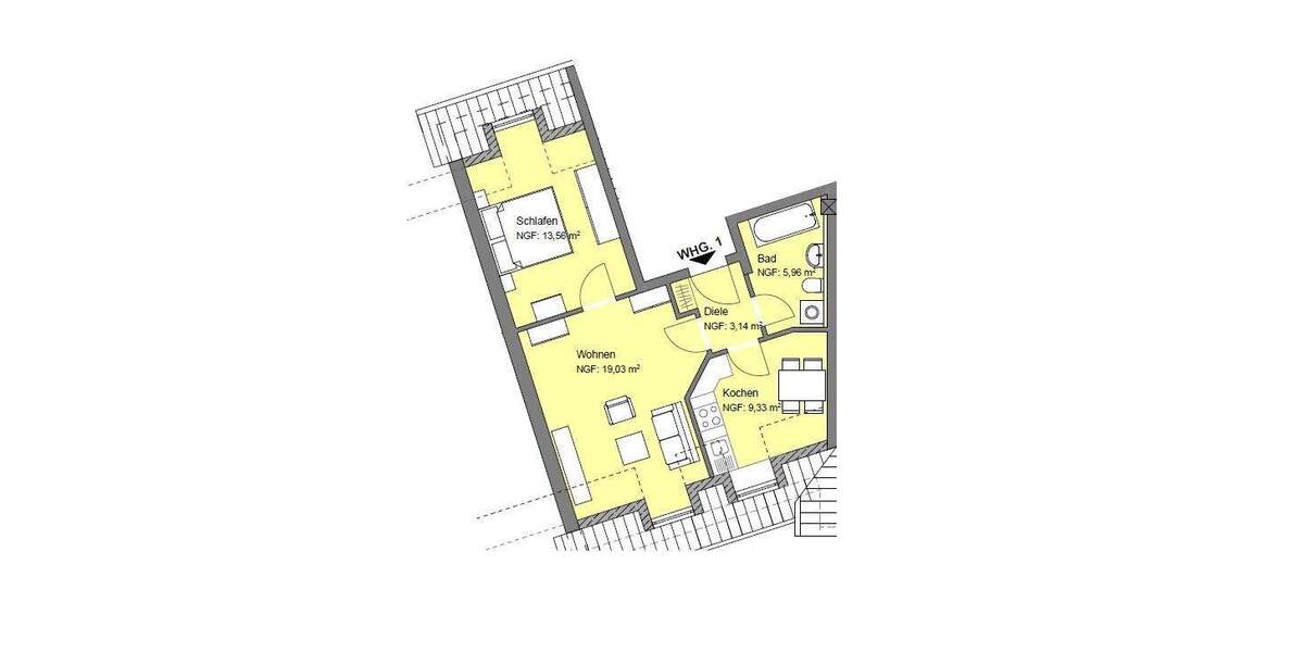 Etagenwohnung Uttenreuth - 2 Zimmer, 53 m&sup2;, 585&euro; | Angebot:25897956