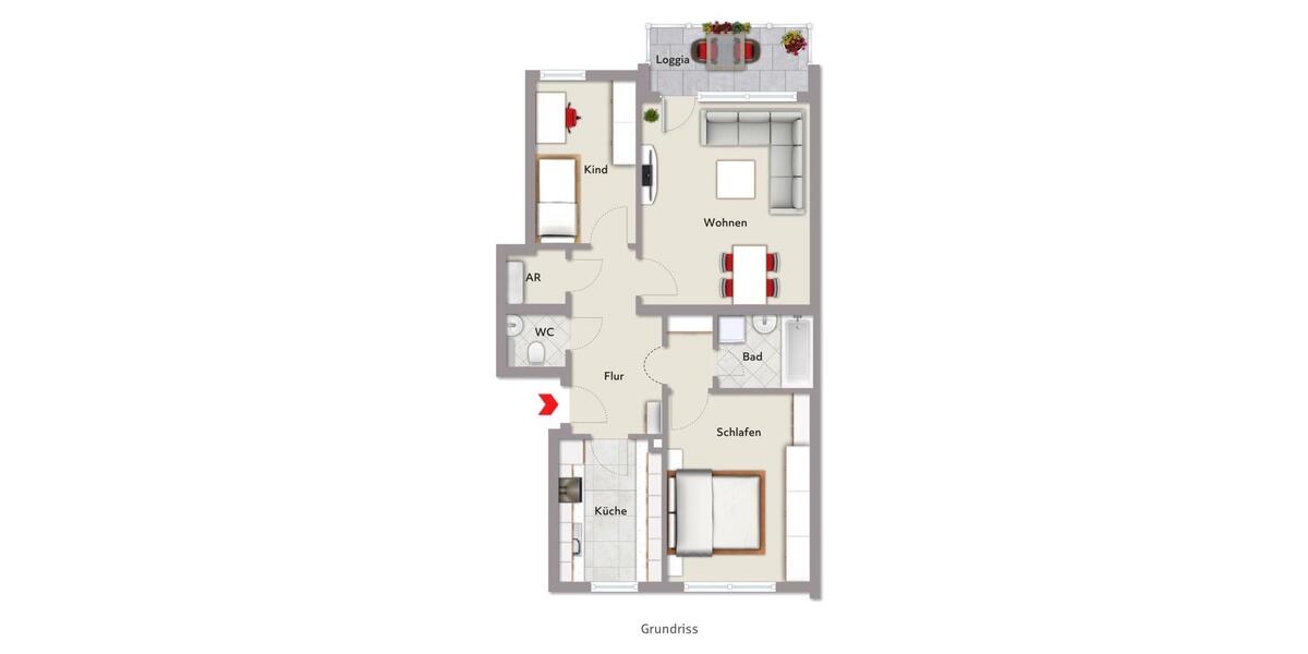 Etagenwohnung Nürnberg Rabus - 3 Zimmer, 72 m&sup2;, 950&euro; | Angebot:25941770
