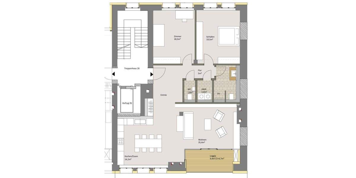 Etagenwohnung Nürnberg Gärten b Wöhrd - 3 Zimmer, 116 m&sup2;, 580.000&euro; | Angebot:25734919