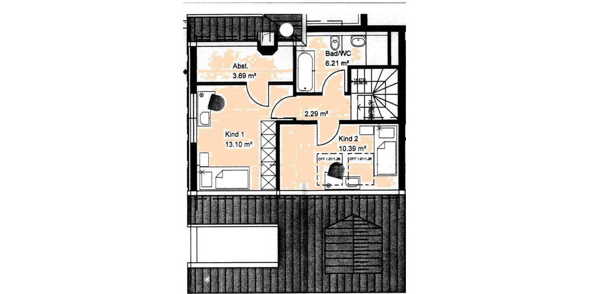 Etagenwohnung Erlangen Tennenlohe - 4 Zimmer, 107 m&sup2;, 1.250&euro; | Angebot:25938363