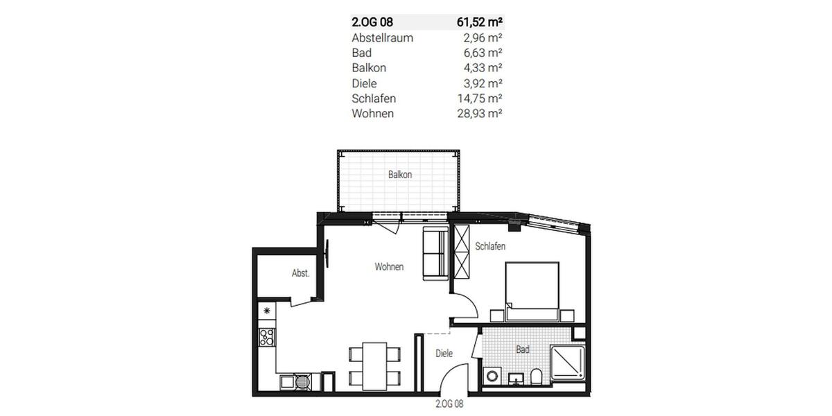 Etagenwohnung Nürnberg Gibitzenhof - 2 Zimmer, 62 m&sup2;, 1.376&euro; | Angebot:25350316