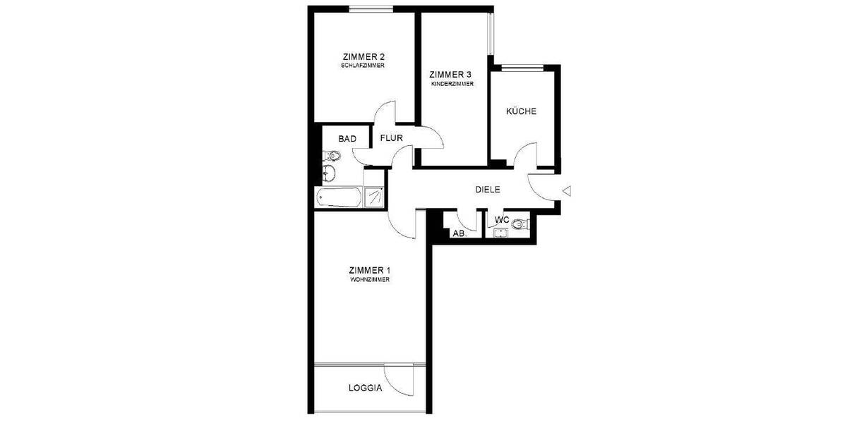 Zimmer Nürnberg Gartenstadt - 3 Zimmer, 80 m&sup2;, 799&euro; | Angebot:26489493