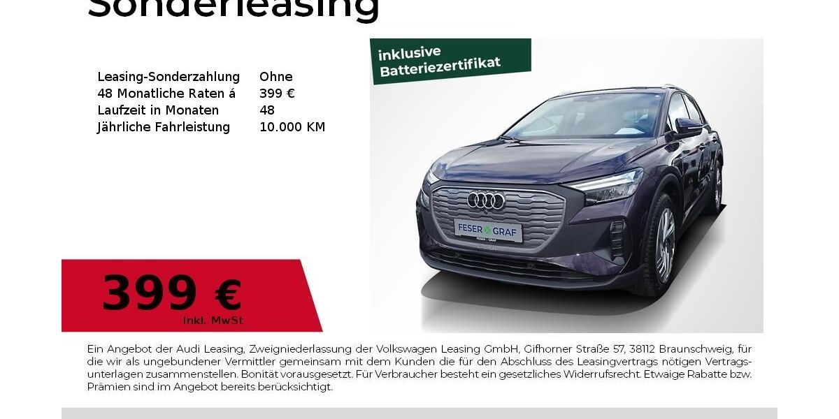 Audi Q4 e-tron 7.276 km 42.190 &euro; Erlangen 91058