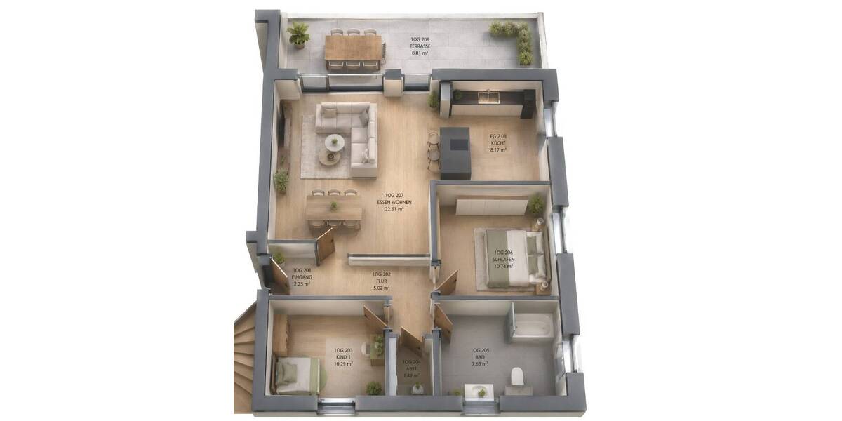 Etagenwohnung Eckental Eckenhaid - 3 Zimmer, 76 m&sup2;, 452.000&euro; | Angebot:26672625
