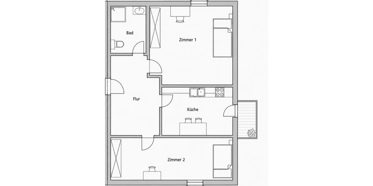 Etagenwohnung Nürnberg Rabus - 2 Zimmer, 60 m&sup2;, 210.000&euro; | Angebot:26648073