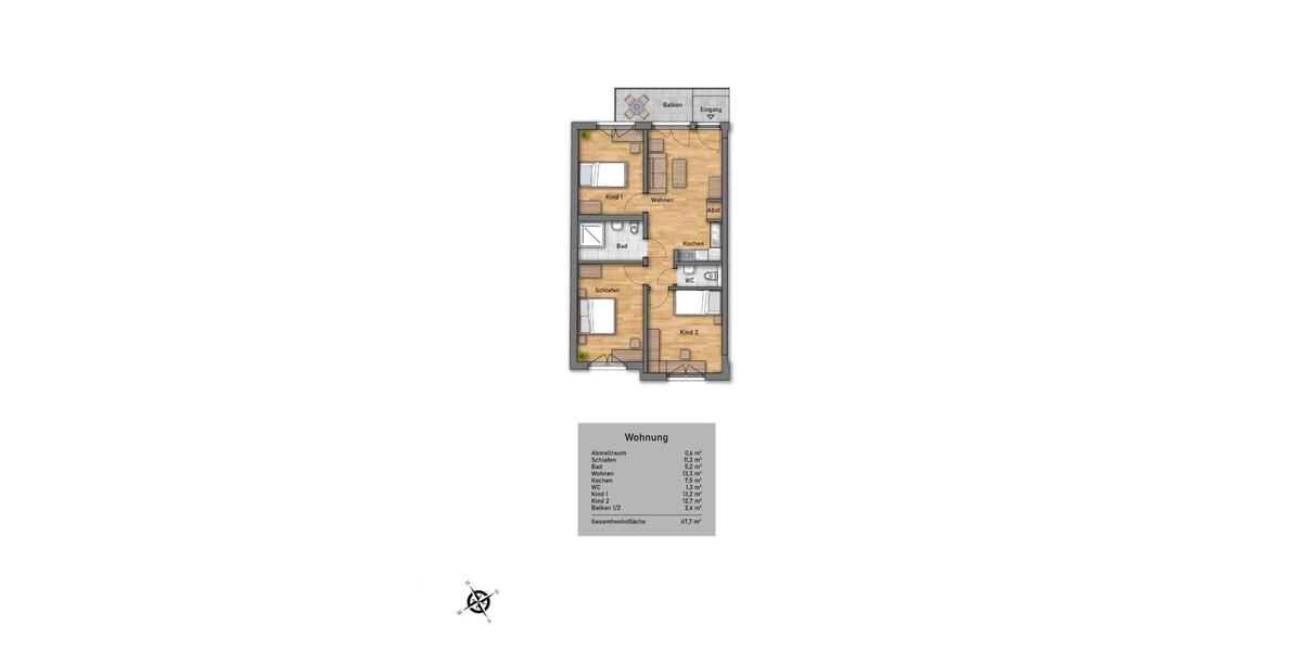 Etagenwohnung Nürnberg St Johannis - 4 Zimmer, 66 m&sup2;, 452.404&euro; | Angebot:25671502