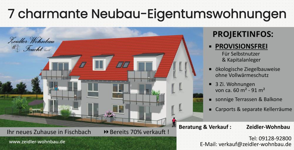 Etagenwohnung Nürnberg Fischbach - 3 Zimmer, 91 m&sup2;, 546.000&euro; | Angebot:25668569